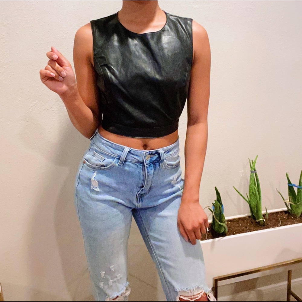 Faux Leather Crop Top
